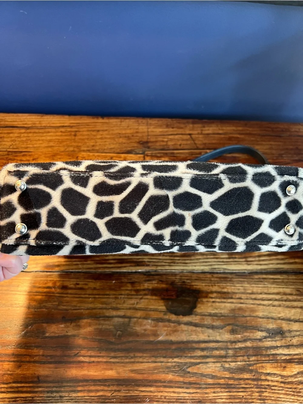 kate spade Black & White Giraffe-Pattern Shoulder Bag Vintage USA made
